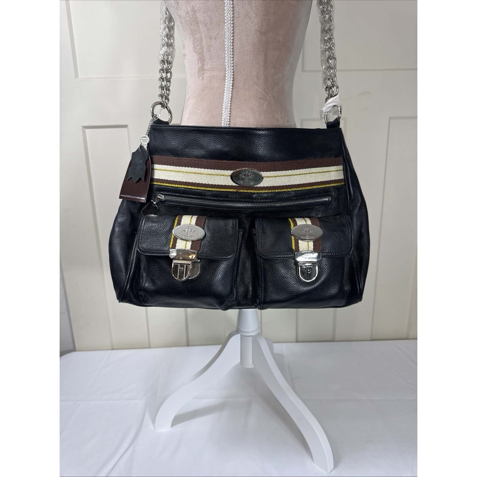 Christine Price Large Supple Black Leather Shoulder Bag Luxurious Timeless